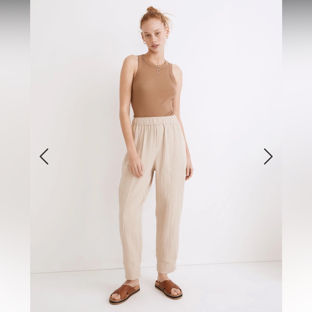 Madewell Lightspun Pull On Balloon Pants in Dried Flax in XS